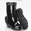 Understated Waterproof Gum BootMen's Black Outdoor Rain Boots Wearresistant Antiscratch Rain Boots Nonslip Platform Rain Boots Progressively Better.