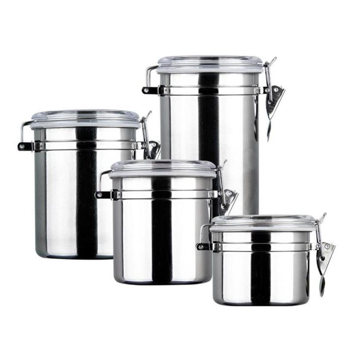 【happy one】LanLan Stainless Steel Sealed Canister Jar Coffee Food Storage