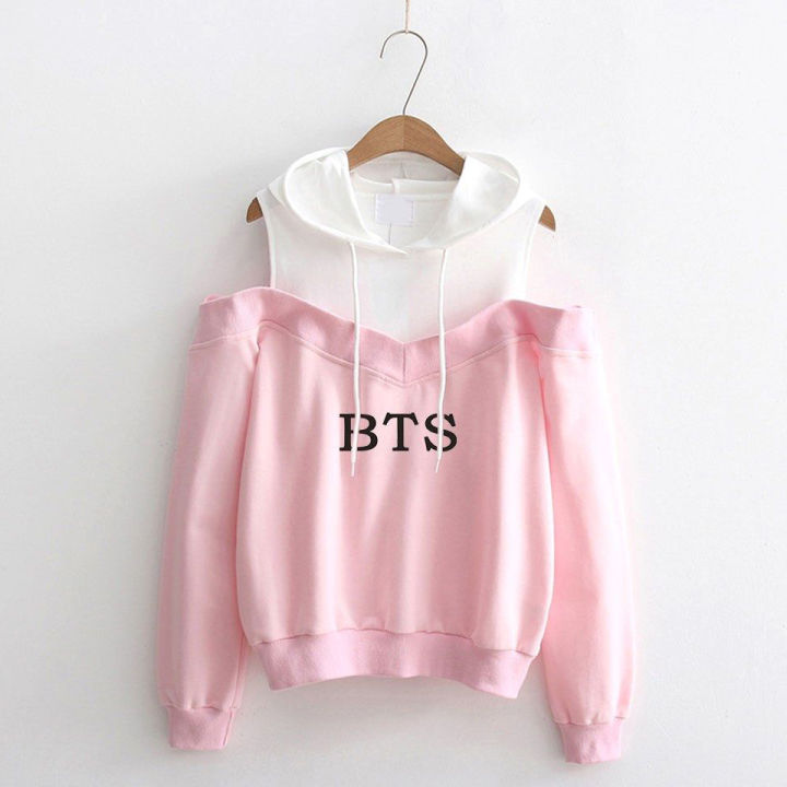 Bts Sweatshirts Pink BTS LADIES Pink Hoodie For Woman T Shirt For Man