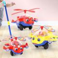 Push Along Walking Toy Educational Helicopter Hand Pushing Toy for Gifts. 