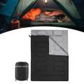 Outdoor Double Sleeping Bag 2 Person Portable Warm Bag for Adults Mountaineering Black. 