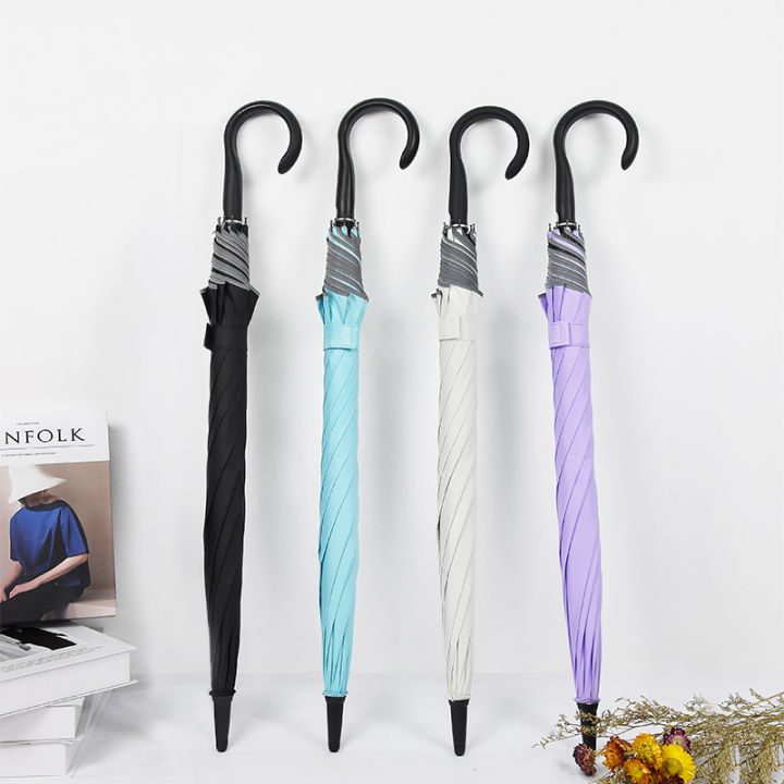 REIS24 Premium Umbrella 01 ||Rahman|| Long Semi-Automatic Open Safety Mechanical Lock Fiberglass J handle Stylish Curved Windproof UV proof Quick Dry Strong and Solid Chata