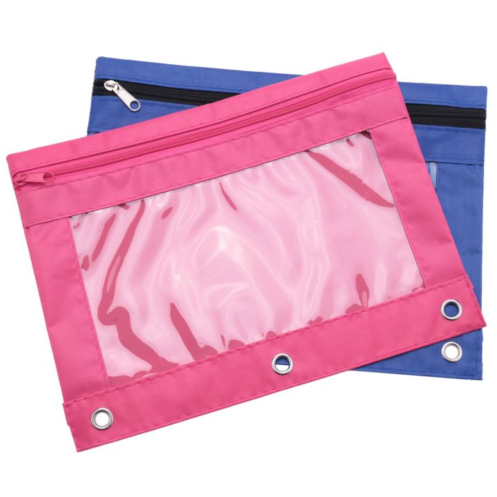 6%20Pieces%20Ring%20Binder%20Pouch%20Pencil%20Bag%20with%20Holes%203-Ring%20Zipper%20Pouches%20with%20Clear%20Window%20(6%20Colors)%20-%20Image%208