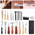 18pcs Leather Tooling Kits Include Awl Polish Tool Punch Tool Leather Craft Punch Tools Kit For Beginner Professionals. 