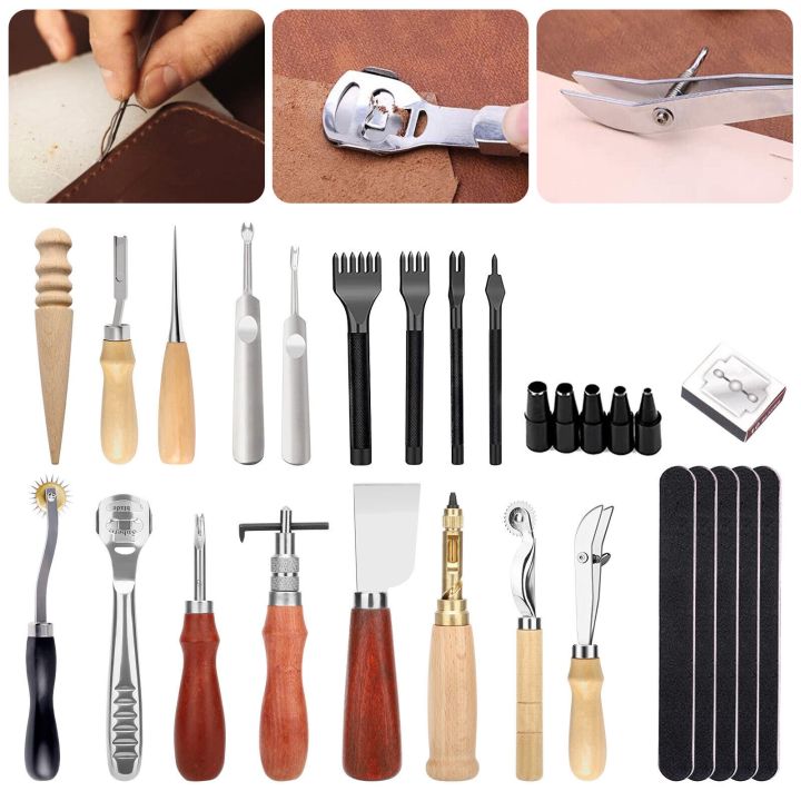 18pcs%20Leather%20Tooling%20Kits%20Include%20Awl%20Polish%20Tool%20Punch%20Tool%20Leather%20Craft%20Punch%20Tools%20Kit%20For%20Beginner%20Professionals%20-%20Image%202