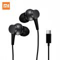 Type-C Earphone In-ear Stereo Aluminum alloy Earbuds Headphone with Mic - Black For Xiaomi, Huawei, Vivo, Oppo etc.