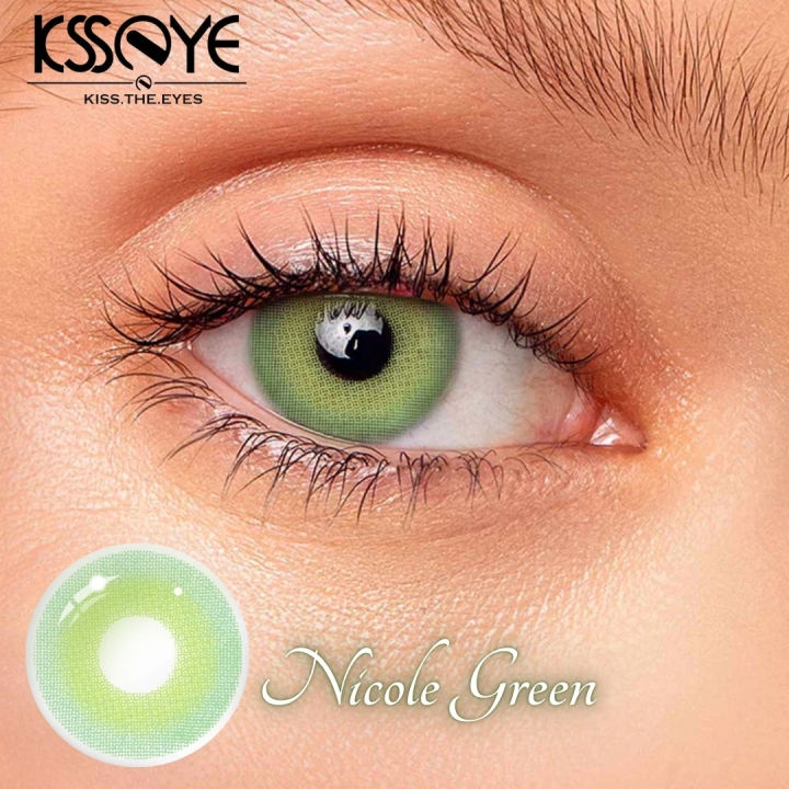 New Ksseye Nicole green Color Contact Lens With Regular Kit Box For Men and Women.1pair Premium Quality Ksseye Color Contact Lens For Eye fashion Makeup. Ksseye Nicole Series. #nicolegreen