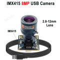 4K IMX415 2.8-12mm Lens with USB 2.0 Camera Module 60FPS in 1920*1080 or 30FPS 3840 * 2160 MJPEG YUV2 P.C.BA USB WebCam Camera. 