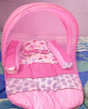 Baby bed / Bedding Set / Baby bed set -Baby Bed with Mosquito Net and Pillow - MultiColor ( 28 x 20 )" - As Same As Picture.