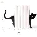 Decorative Bookends Black Cat Sculpture Book Stand for Shelves Desk Office. 