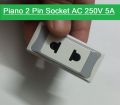 Piano 2 Pin SOCKET AC 250V 5A 2-Pin Heavy Duty Brass Contact Socket Switches For Electrical Devices Mobile Charger AC Line Socket Made In Bangladesh. 