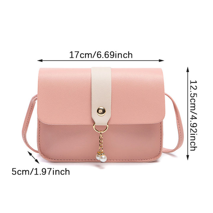 Women%20Shoulder%20Bag%20Simple%20Pearl%20Pendant%20Handbag%20Messenger%20Bag%20Small%20Square%20Crossbody%20Mobile%20%20Purse%20-%20Image%202