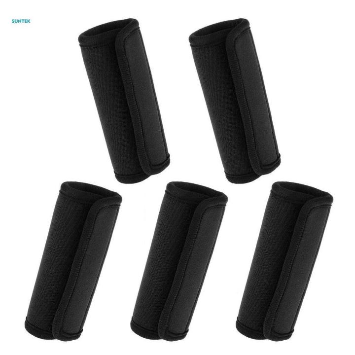 3x5Pcs Travelling Luggage Suitcase Handle Comfort Wraps Identifier Tags Black