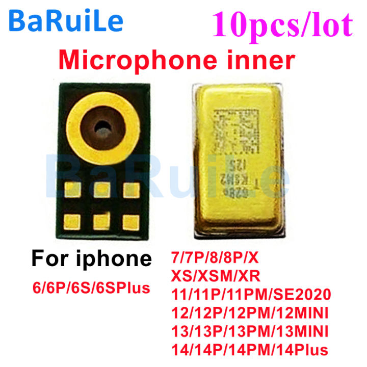 10pcs Geniune Speak Microphone for for iPhone 13 12 11 14 Pro Max X XS XR 7 8 Plus 6 6s Mic Inner Chip Fix Parts On Flex Cable