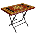 Akij Top choice-Table-Zest - 6 Seater-Rect. Steel Leg-Rose Wood - Hope.