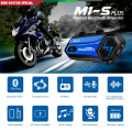 Fodsports M1-S Plus Helmet Intercom Motorcycle Helmet Bluetooth 5.0 Communicator 8 Riders 2000M with FM Radio Music Sharing Function.