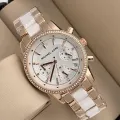 MK 6307 MKors Women's Luxury Ritz Rose Gold-Tone Cronographic Watch. 