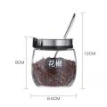 【220 】Kitchen Glass Salt Jar Seasoning Box Household Stainless Steel Spice Jar Spice Jar Oil Salt Jar. 