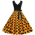Women Retro Summer Dresses 50s 60s Rockabilly Sleeveless V-neck Polka Dot Bow Pinup Ball Grown Party Sundress Robe Vestidos.