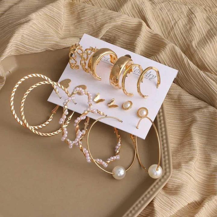 18pcs earing set for women Hoop Earrings Set Fashion Drop Dangle Earring Hypoallergenic Earrings Girls Trendy Jewelry