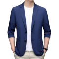 Anti-Wrinkle Ultra Thin Ice Silk Suit Jacket Summer men blazer Breathable Stretch Casual Suit Plus Size Lightweight blazers.