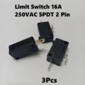 3Pcs- 2 PIN LIMIT Switch 2 Pin Without Hing 6A 250VAC SPDT 2 Pin Without Lever Micro Limit Switch Push Button Switch Momentary Push Switch For 3D CNC Machine . 