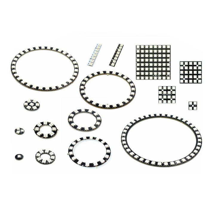 WS2812 module 8 Bit/12 Bit/16 Bit/ 64 Bit 5050 RGB LED full-color built-in driving lights Round LED Ring board Electronic DIY 8 bit/12 bit/16 bit/64 bit 5050 rgb led full WS2812B