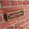 Wooden Door nameplate 12x4 inch mahagony wood with customized names. 