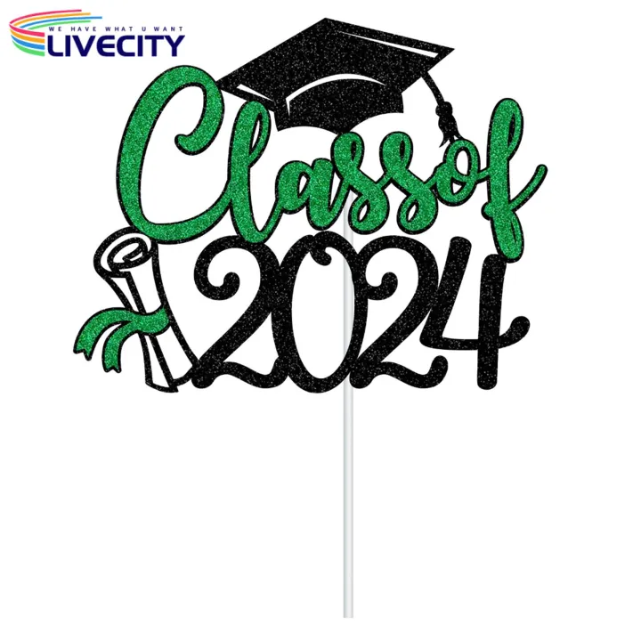 Graduation%20Cake%20Accessories%20Glitter%20Graduation%20Cake%20Topper%20Set%20Class%20of%202024%20Congratulations%20Card%20Gift%20for%20Graduate%20Party%20Decor%20Finish%20School%20Celebration%20Class%20of%202024%20Cake%20Decorations%20-%20Image%202
