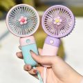 New Flower Cartoon Handheld Hanging Rope Small Fan for Students and Children USB Charging Portable Mini Fan. 