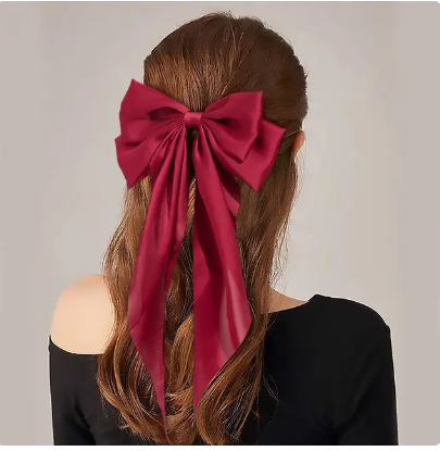 2023%20New%20Women%20Large%20Bow%20Hairpin%20Summer%20Chiffon%20Big%20Bowknot%20Stain%20Bow%20Barrettes%20Women%20Solid%20Color%20Ponytail%20Clip%20Hair%20Accessories%20-%20Image%204