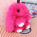 Cute Pluff Bunny Keychain Women Fur Pom Pom Angel Rabbit Key Ring Hare Plush Dolls Toy Girls Bag Car Key Pendant Kids Xmas Gift. 