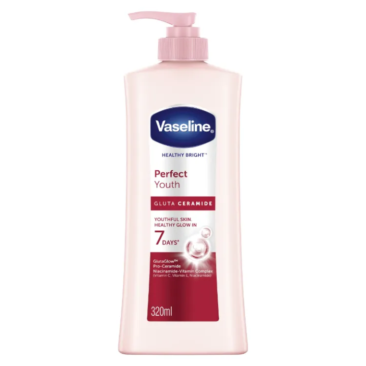 VASELINE Healthy Bright Lotion Perfect Youth 320 ml with Gluta Ceramide made in thailand | Anti ageing lotion first time in bangladesh