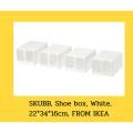Skubb, Shoe Box, White, 22*34*16Cm ,4 Pieces, From Ikea - Shoe Rack. 