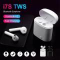 I7S Double Dual Mini Wireless 4.1 Bluetooth Earphone With Power Case - White.