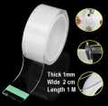 1mm thick 2cm wide 1meter long or 2 meter long/3.8 tube core Clear Nano Double Side Adhesive Tape- 1pcs. 