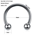【Booming】 1PC Titanium Internal Thread Belly Bar Labret Piercing Tongue Ring Tragus Cartilage Helix Earring Conch Rook Daith Lobe Piercing.