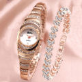 A07241 Fashion Trend Business Versatile Luxury Diamond Stars Elegant Quartz Watch Set with Diamond Hand.