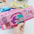 Cartoon Sanrio Pencil Case Double-Sided Pencil Box Pupils' Stationery Storage Box Math Formula Children Cute Gift.