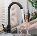Stainless Steel Matte Black And Silver Kitchen Sink Mixer 360 Degree Rotation / kitchen Sink and Basin Water Tap. 