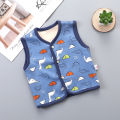 Baby vest plus velvet newborn clothes 3 baby belly protection vest 6 months old baby men and women warm vest.