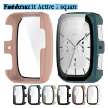 Fashions For Amazfit Active 2 Square Watch Shell With Tempered Glass Film Protective 2-in-1 PC Watch Cover Protection Decoration. 