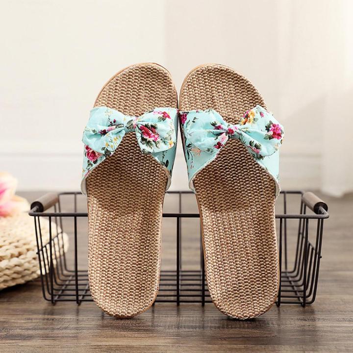 Women%20Female%20Bohemia%20Bowknot%20Flax%20Linen%20Flip%20Flops%20Beach%20Shoes%20Sandals%20Slipper%20-%20Image%203
