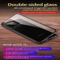 Double Sided Tempered Glass Magnetic Adsorption Metal Case for Samsung S23 S24 Ultra S22Plus S21 S20 S23FE Full Protective Cover. 