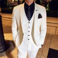 3 Pieces Set ( Jacket+Vest+Pants) 2020 Newest Men's Business Casual Suit Groom Wedding Dress Formal High Grade Male Suit. 