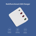 HXSJ Fast Charge 4 Ports Usb Phone Computer Ipad Charger Type-C Port Universal Double Holes Qc3.0 Usb. 