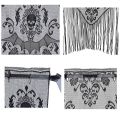 Halloween Haunted House Lace Curtains Tassel Valance Skull Bat Tulle Topper Shawl Halloween Haunted House Party Curtains Fabric.