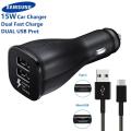 For Samsung Smart Phone Car Charger EP-LN920 (ORG Samsung Brand) 15W Samsung Dual USB Fast Car Charger For Samsung Galaxy S8 S9 S10 Plus A8s A60 Note 8 Note 9 A9 Star C9 C5 S8 Plus S9 Plus S10 Plus. 