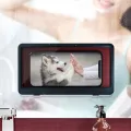 Wall Mount Shower Phone Holder Bathroom Case Mount Shelf, Bathroom Phone Shelf Shower Storage Box Phone Holder, White. 