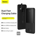 Baseus PPJP311 10000mAh Power Bank 22.5W Smart LED Digital Display with Attached 22.5W Type-C and 20W Lightning Cable 17mm Ultra Thin Powerbank. 